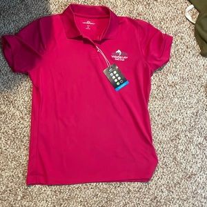 Whitefish Lake Golf Course pink golf shirt